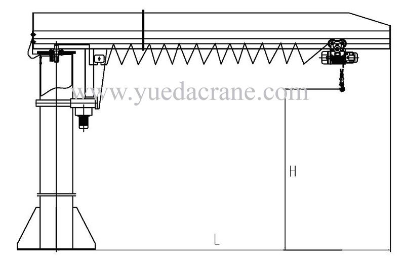 drawing of BZ model column mounted jib crane